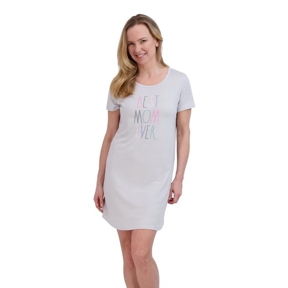 NWT Rae Dunn  "BEST MOM EVER" Short Sleeve Nightshirt - Picture 2 of 10